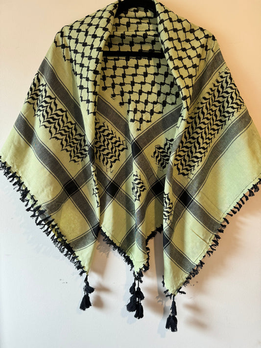 Kuffiyeh - Mint Green and Black (Made in Palestine)