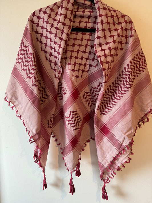 Kuffiyeh - Pink and Maroon (Made in Palestine)