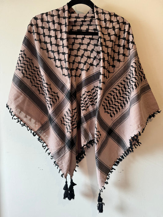 Kuffiyeh - Pink and Black (Made in Palestine)