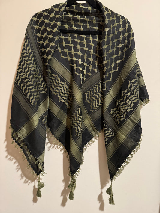 Kuffiyeh - Black and Olive (Made in Palestine)