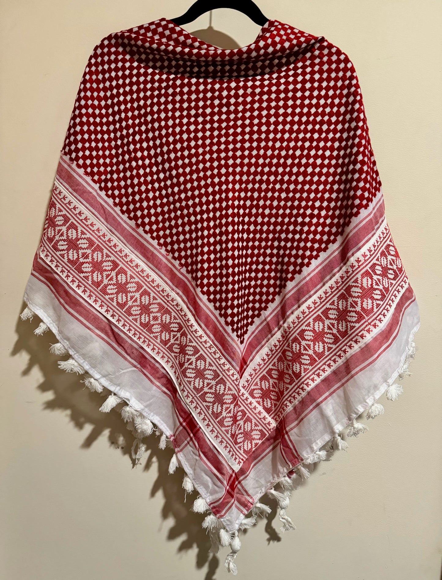 Kuffiyeh - Red and White with Tatreez