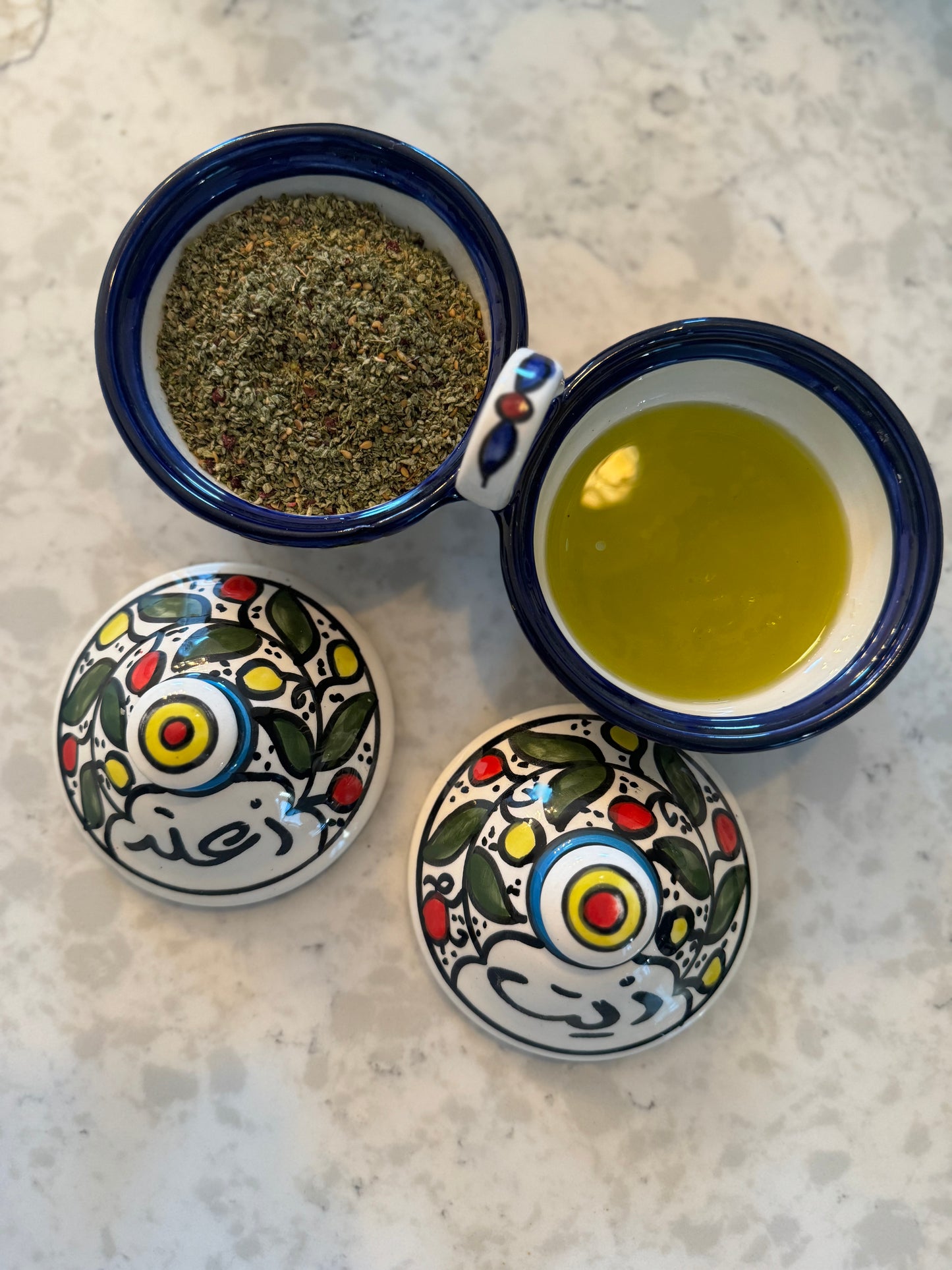 Ceramic Zeit & Za'atar (Olive Oil & Za'atar) holder