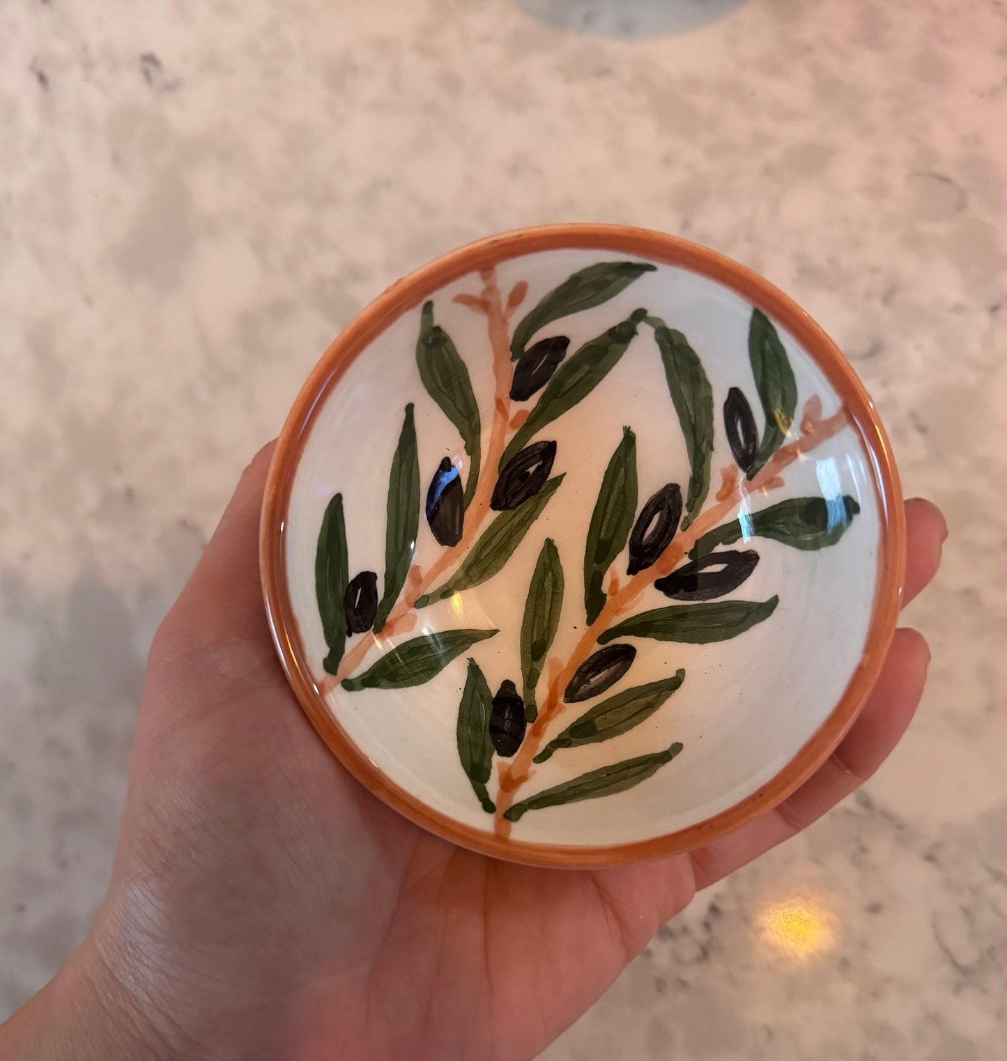 Ceramic Bowl - Olive Design