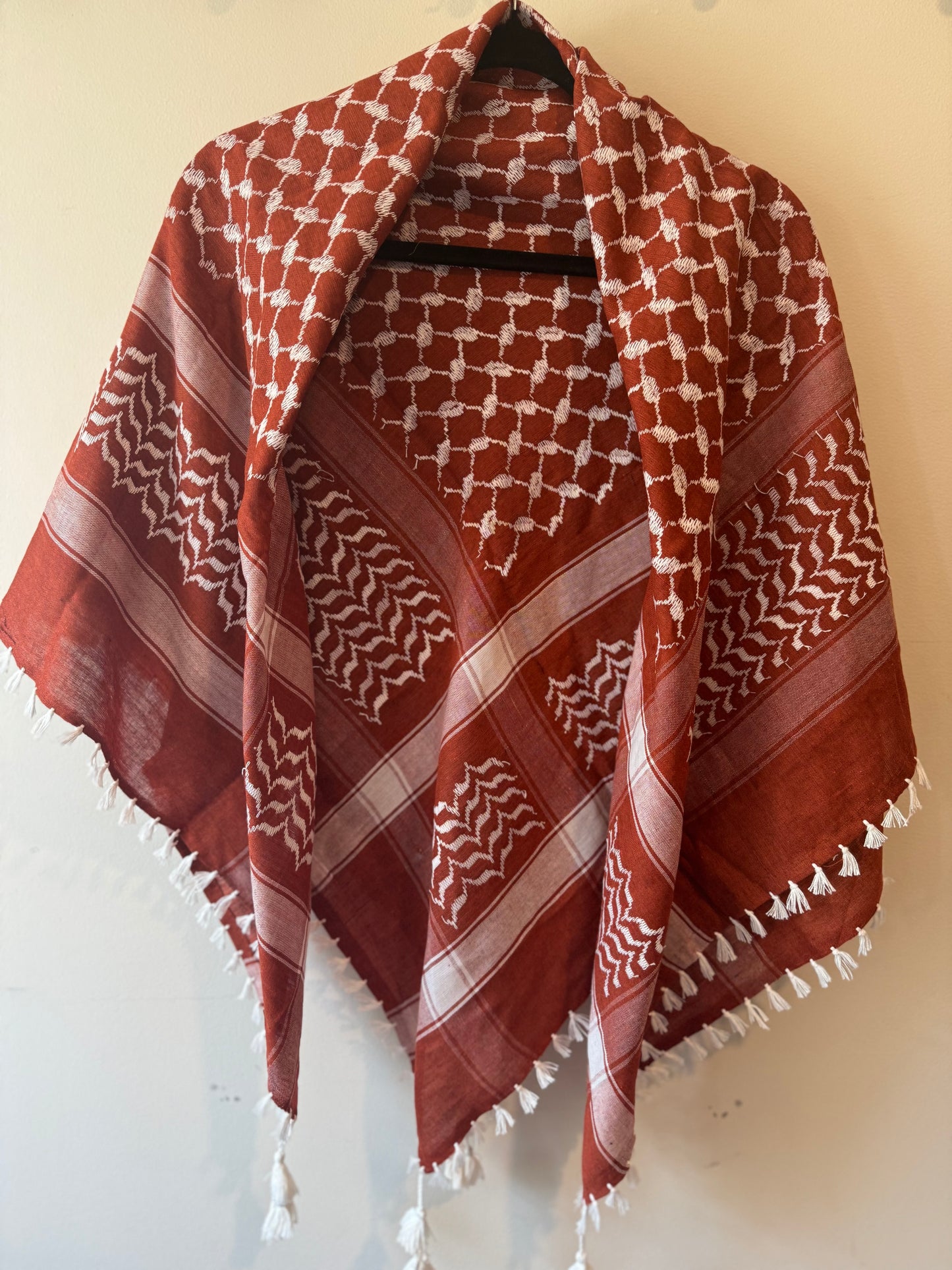 Kuffiyeh  - Burnt Orange & White