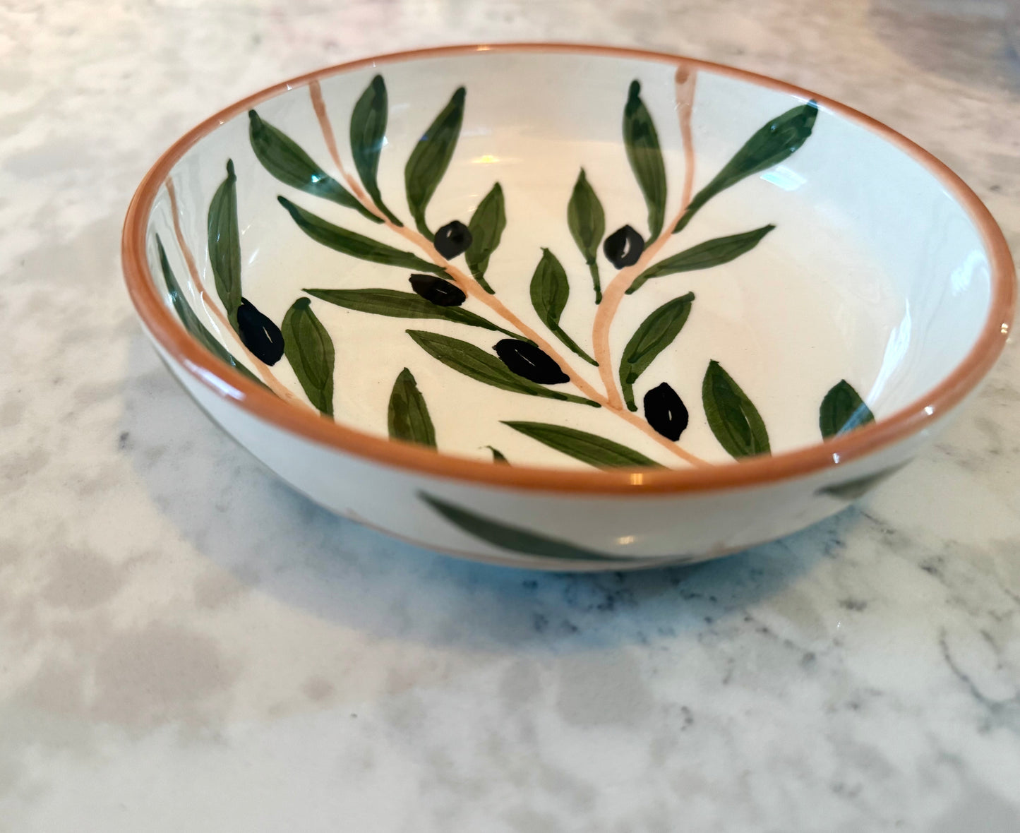 Ceramic Bowl - Olive Design