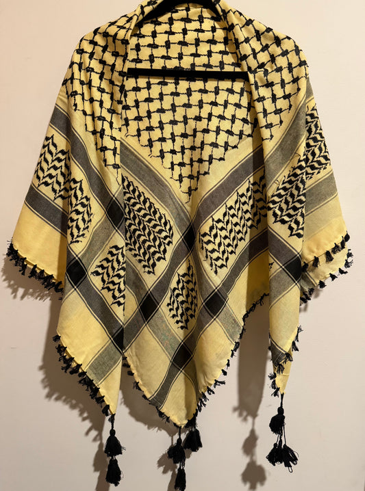 Keffiyeh - Yellow & Black (Made in Palestine)